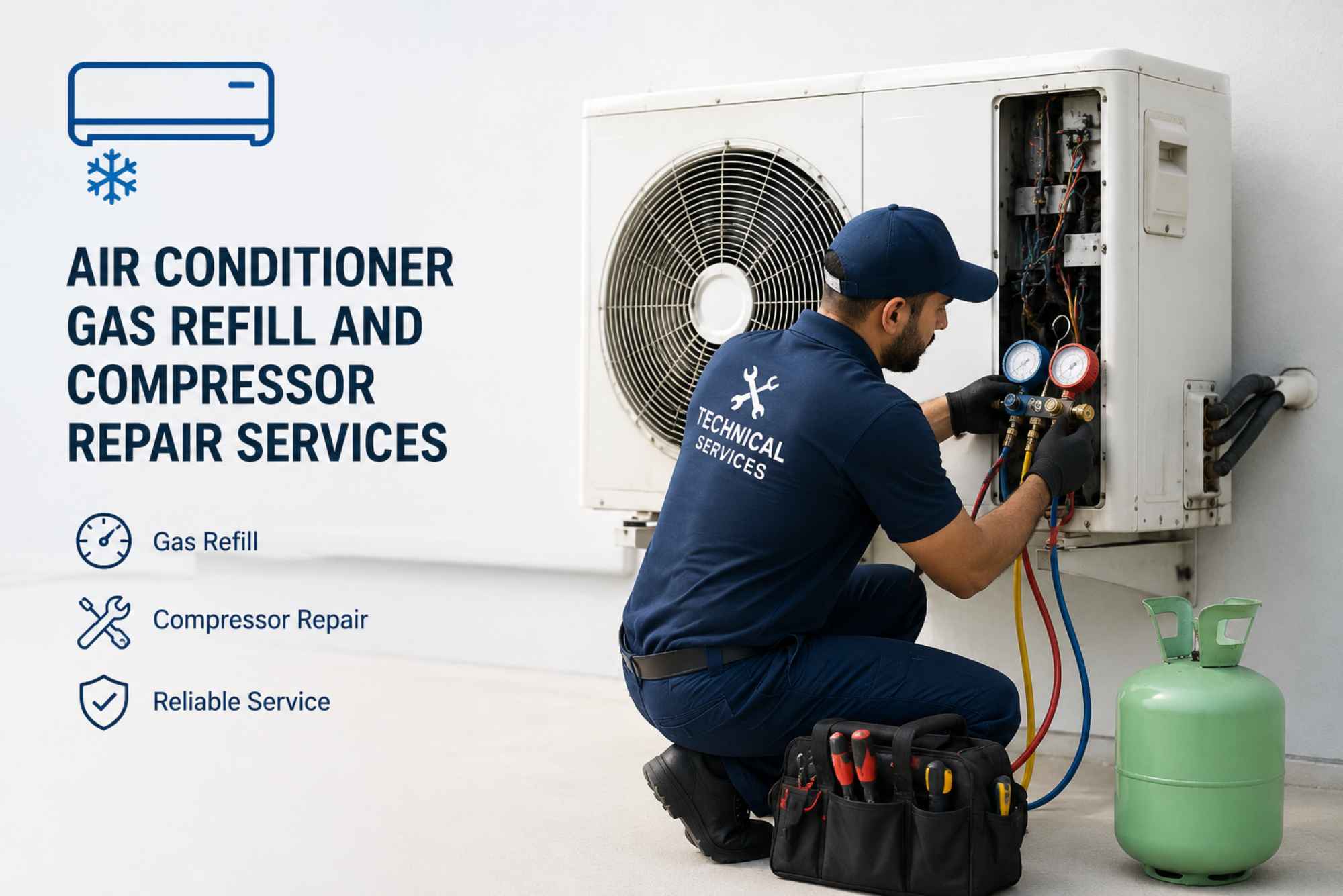 Air Conditioner Gas Refill And Compressor Repair Services